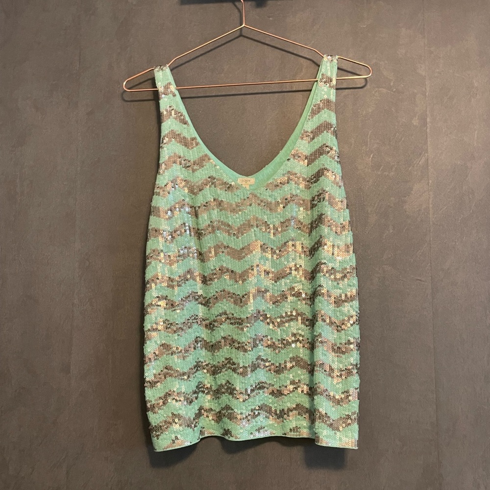 J Crew Chevron Sequin Tank